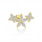CZ Flowers 925 Sterling Silver Stud Earring Adjustable Ring Necklace Bracelet