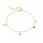 Girl Colorful CZ Star Moon Flower 925 Sterling Silver Bracelet