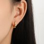 Chic 999 Pure Silver Colorful CZ Hollow Four Leaf Clover Lucky Hoop Earrings