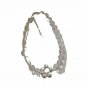 Natural Transparent White Crystal Flower 925 Sterling Silver Bracelet