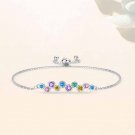 Colorful CZ Bubbles Holiday 925 Sterling Silver Bracelet