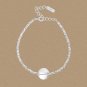 Simple Natural Transparent Crystal Broken 925 Sterling Silver Bracelet
