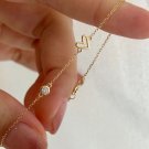 Holiday Golden Round CZ Bubble Hollow Heart 925 Sterling Silver Bracelet