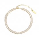 Elegant Rectangle CZ Geometry 925 Sterling Silver Bracelet/Anklet