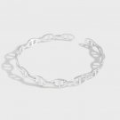 Shiny Puffed SOLID Mariner Chain 925 Sterling Silver Open Bangle