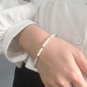Casual Gold Shell Beads Wampum 925 Sterling Silver Bracelet