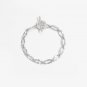Simple Chain Circle Strip Corss 925 Sterling Silver Bracelet