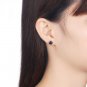 Simple Round Austrian Crystal 925 Sterling Silver Stud Earrings