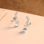 Beautiful Shining CZ Star Butterfly 925 Sterling Silver Stud Earrings