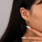 Graduatio CZ Hollow Curb Chain 925 Sterling Silver Dangling Earrings