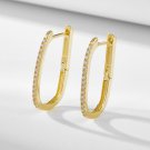 Friend's Letter U Shape 925 Sterling Silver Hoop Earrings