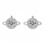 Holiday Moissanite CZ Celestial Planet Star 925 Sterling Silver Stud Earrings