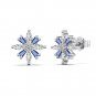 Modern Beautiful CZ Snowflake 925 Sterling Silver Stud Earrings
