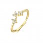 CZ Flowers Silver Stud Earring Adjustable Ring Necklace Bracelet