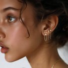 CZ Heart Moon Star Flower Chain Tasselsyt Silver Stud Earrings