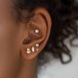 CZ Heart Moon Star Flower Chain Tasselsyt Silver Stud Earrings