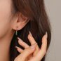 Fashion Colorful Mini Oval CZ 925 Sterling Silver Leverback Dangling Earrings