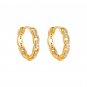 Lady Office Hollow CZ Chain 925 Sterling Silver Hoop Earrings