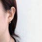 Girls Hollow Heart 925 Sterling Silver Hoop Earrings