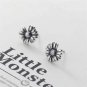 Vintage Daisy Flower 925 Sterling Silver Stud Earrings
