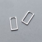 Rectangle 925 Sterling Silver Hoop Earrings
