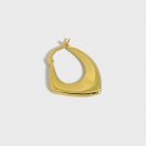 Irregular Hollow Rhombus 925 Sterling Silver Hoop Earrings