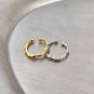 Irregular Burned 925 Sterling Silver Non-Pierced Earring (Single)
