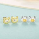 Cute Mini Pig 925 Sterling Silver Stud Earrings