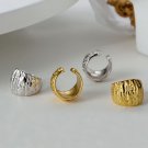 Irregular Lava Circle 925 Sterling Silver Non-Pierced Earring(Single)