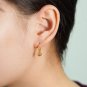 Cute Round Beads Ball 925 Sterling Silver Hoop Earrings