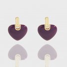 Anniversary Epoxy Heart 925 Sterling Silver Stud Earrings