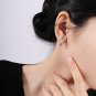 Asymmetry Contrast Color Feather 925 Sterling Silver Hoop Earrings