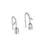 Women Tulip Flower 999 Sterling Silver French Hook Earrings