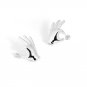 OK Hand S999 Sterling Silver Hollow Light Exaggerated Earrings (Pre-Sale)