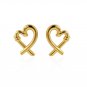 Honey Moon Hollow Heart 999 Silver Women&acirc;��s Stud Earrings