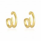 Hollow Double Layers Lines 925 Sterling Silver Non-Pierced Earrings