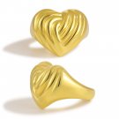 Women Irregular Figure Heart 999 Sterling Silver Electroforming Ring