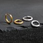 Simple Frosted Round Circle 925 Sterling Silver Hoop Earring (Single)