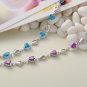 My Heart Blue Purple Cubic Zirconia 925 Sterling Silver Bracelet