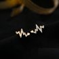 Promise Heart CZ Heartbeat 925 Sterling Silver Stud Earrings