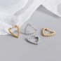 Geometry Beads Hollow Heart 925 Sterling Silver Hoop Earrings