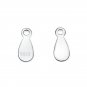 Simple Oval Heart Waterdrop 925 Sterling Silver DIY Charm