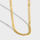 Double Layer Chain 925 Sterling Silver Choker Necklace