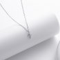 Sterling Silver Chain Adjustable Length Cubic Zirconia Cross Pendant Necklace
