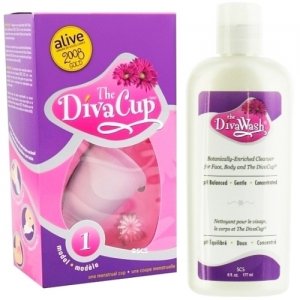 Diva Cup - Model 1 DivaCup Menstrual Solution AND DivaWash - Diva Cup PLUS Diva Wash
