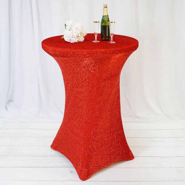 Metallic Red Cocktail Spandex Table Cover Fitted Tablecloth Home Wedding Party Supplies