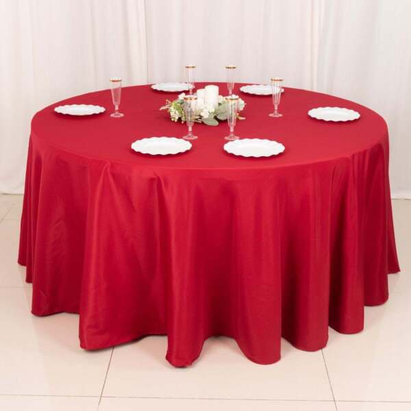 Wine 120 Inch Round Tablecloth Table Cover Home Wedding Party Supplies
