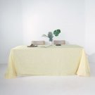 Ivory 90X132" Rectangular Premium Faux Burlap Polyester Tablecloth Home Wedding Party Supplies