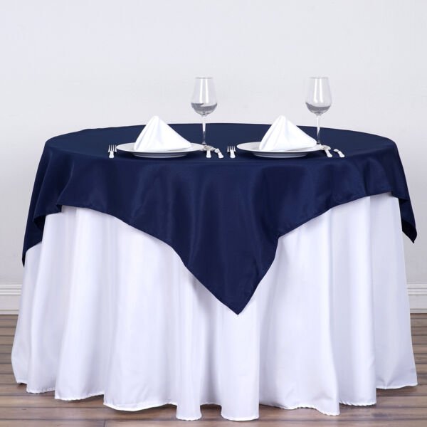 54" Navy Blue Square Polyester Tablecloth Linens Home Wedding Party Supplies