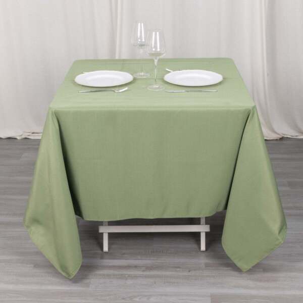 70" X 70" Eucalyptus Green Premium Polyester Square Tablecloth Home Wedding Party Supplies